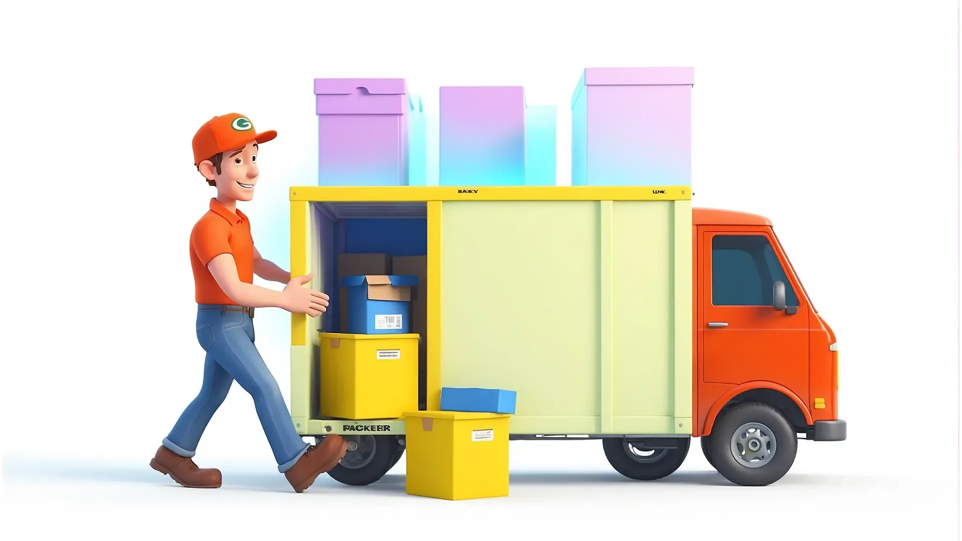 Courier Service Concept Delivery Boy 3D Character Illustration image